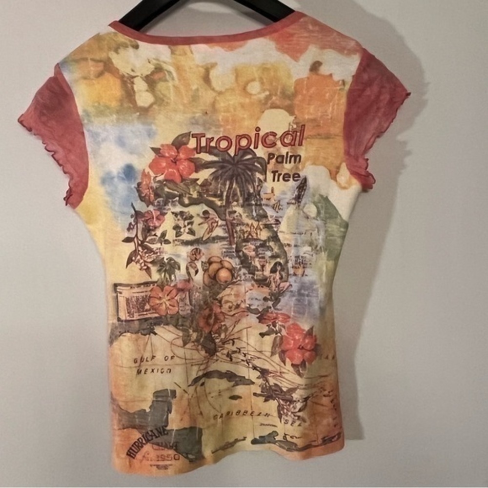 Olivia Paige Petite, size L women’s short sleeved colorful top, U.S.A. - Picture 2 of 6